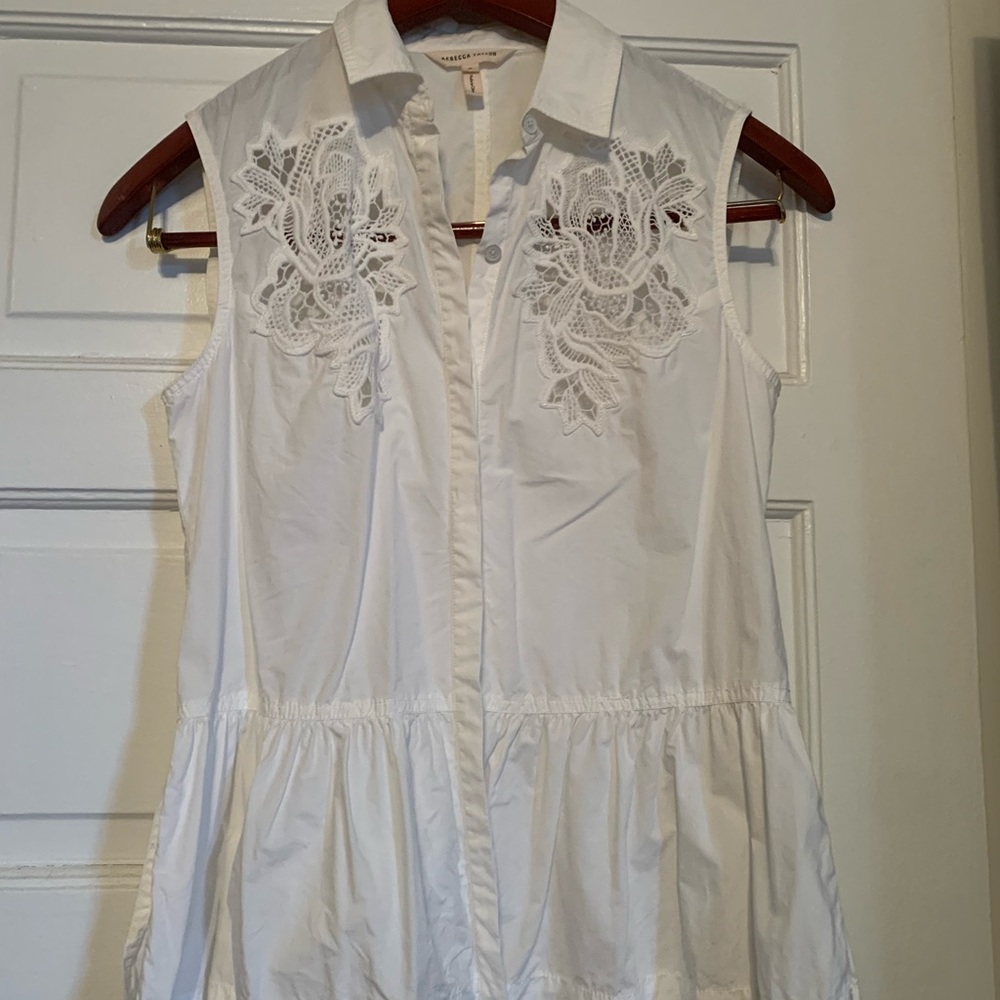 Rebecca Taylor Sleeveless Poplin Blouse